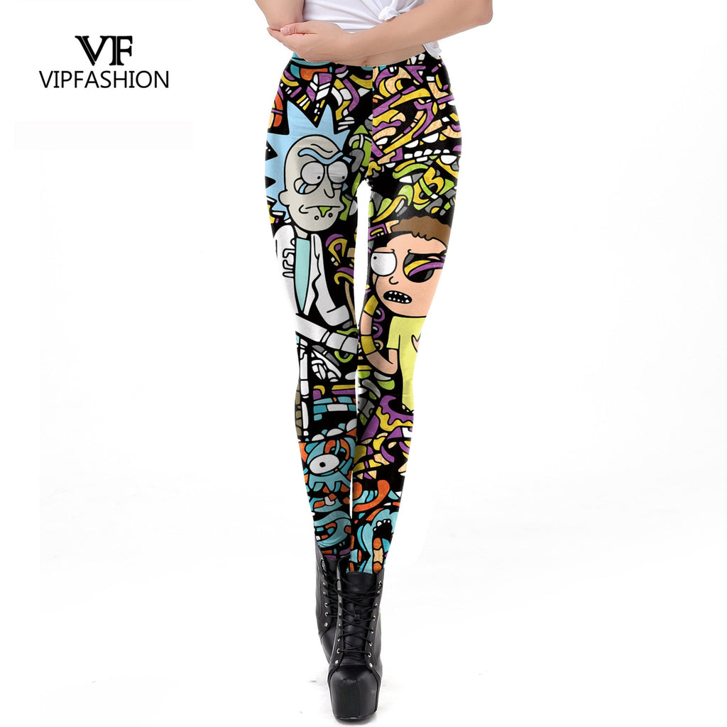 VIP FASHION 2019 New Body Building Pants Women Rick And Morty Printed Leggings Workout Cartoon Leggin - Michelie