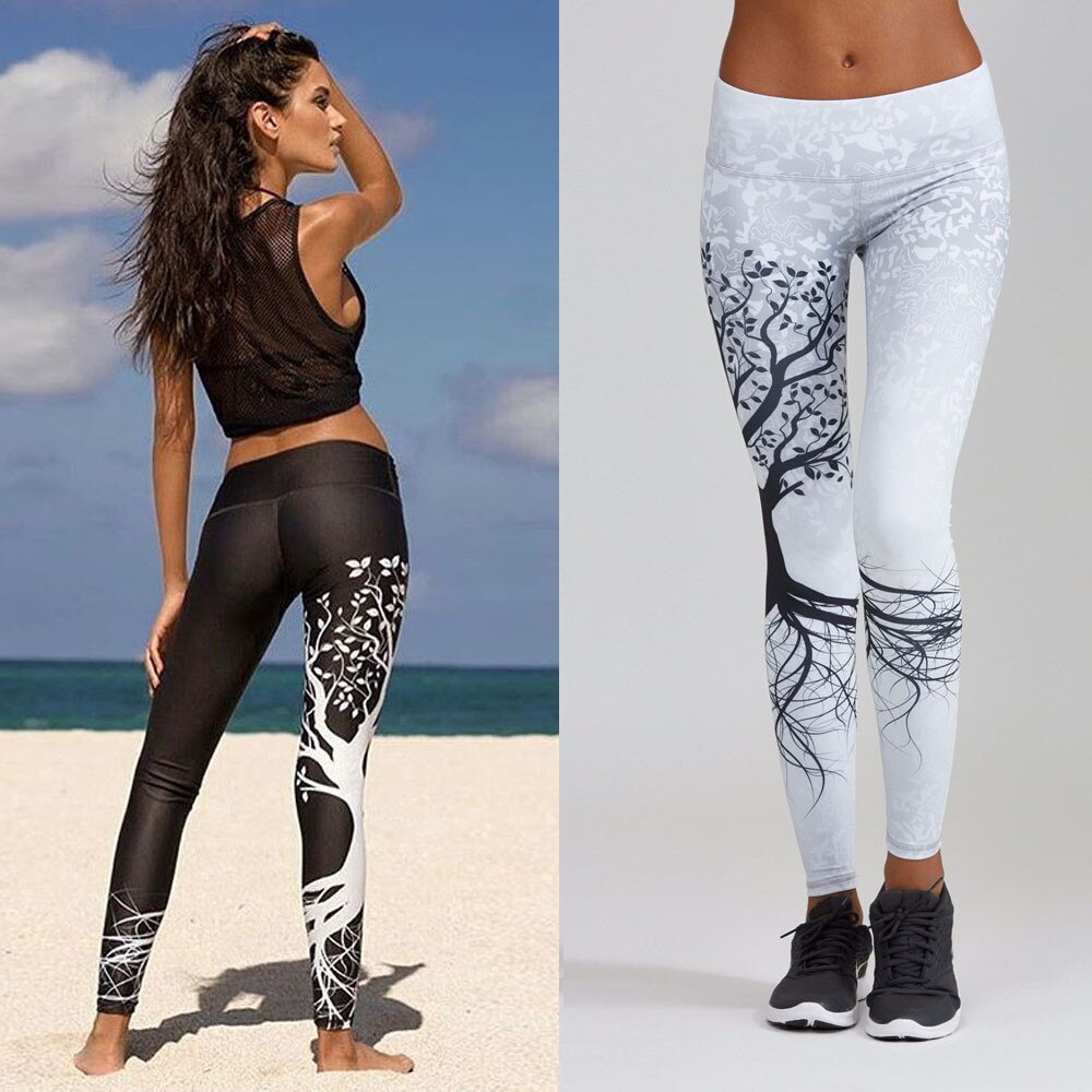 Women Printed Sports Workout Gym Fitness Exercise Athletic Pants Sport Leggings Running Pants Women Stretchy Gym - Michelie