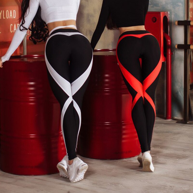 ZOGAA Cross-border European Station Red And White Strip Stitching X Fitness women Pants Pants Leggings - Michelie