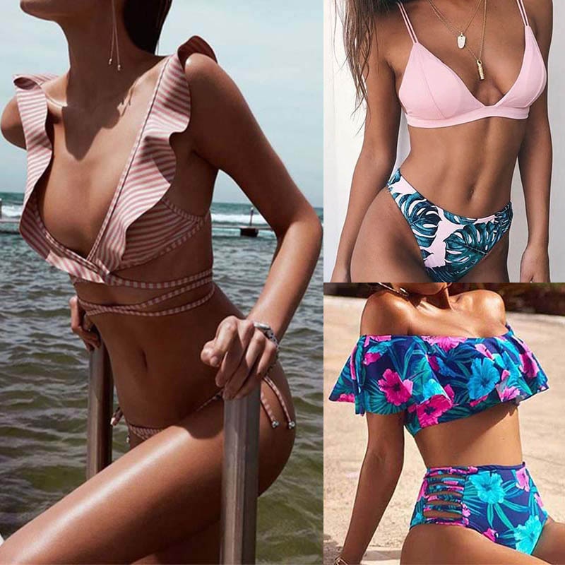 TCBSG Bikinis 2019 Sexy Swimwear Women Swimsuit Push Up Brazilian Bikini set Bandeau Summer Beach Bathing Suits female Biquini - Michelie