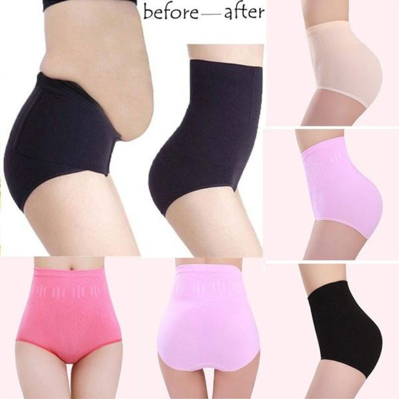 Ladies Underwear Womens High Waist Tummy Control Body Shaper Briefs Slimming Pants Black - Michelie