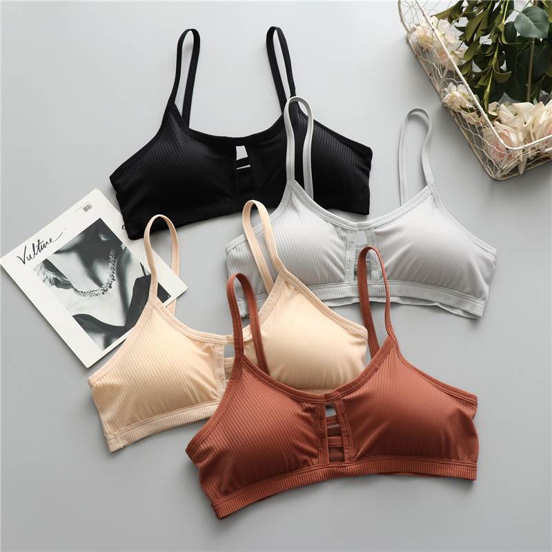 Women Ladies Sexy Bralette Bustier Crop Top Tanks Hollow Out Short Vest Tanks Tops Triangle Cup Padded Bra Knitted Top Knitwear - Michelie