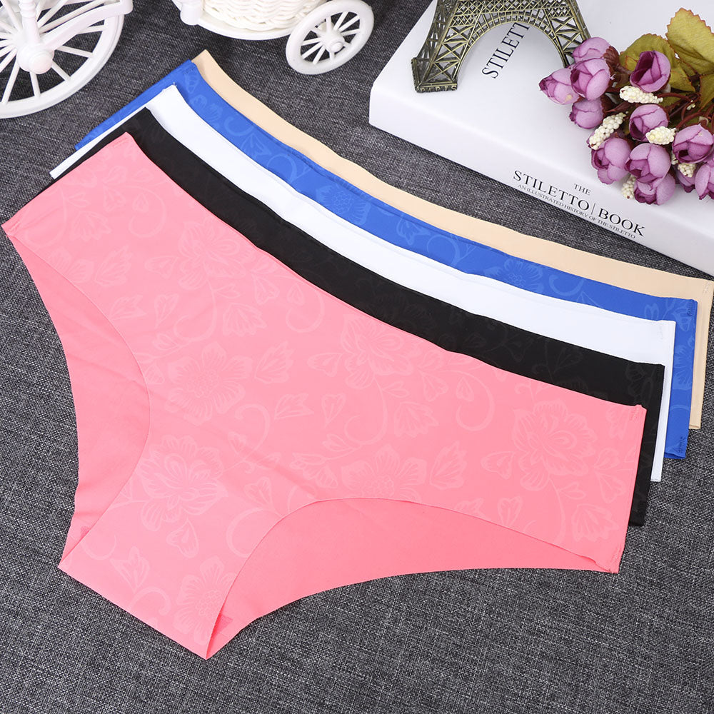 1PC Fashion Summer Sexy Women Lady Soft Silk Comfortable Underwear Panties Traceless Lingerie Hipster Seamless Briefs S/M/L/XL - Michelie