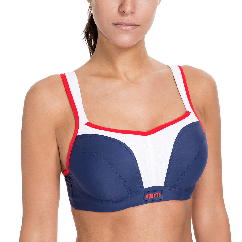 Women's Level 4 Maximum Support Molded Cups Active Bra Plus Size 32-42 B C D DD E F - Michelie