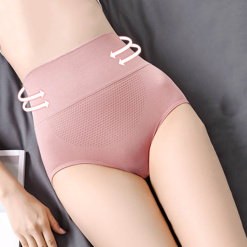 High Waist Sexy Padded Shaper Seamless Cotton Panties Slimming Lingerie Women Underwear Breathable Cotton Ladies Soft Briefs - Michelie