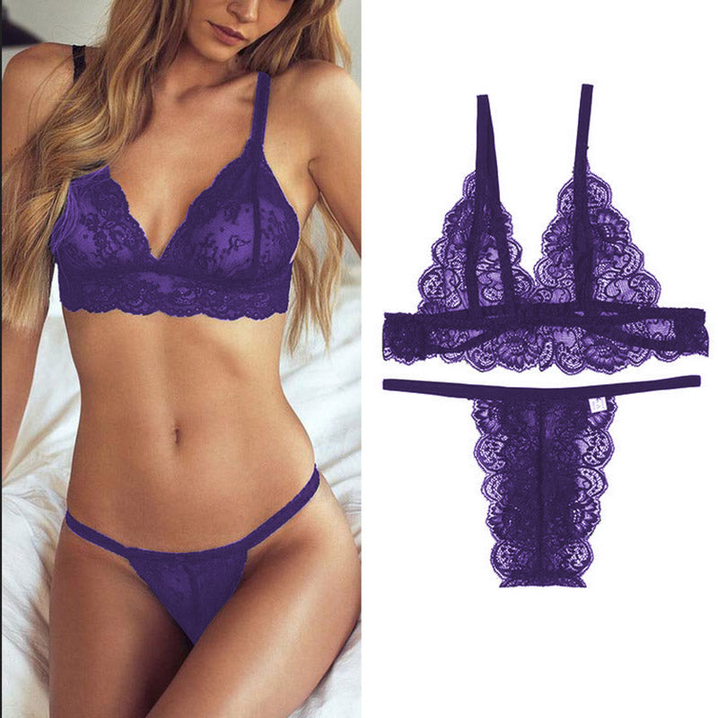 Sex Lace Underwear Set Women Bra And Panty Set Sutia Bra Set Ropa Interior Sexy Lingerie Porno Transparent Bralette Set Lenceria - Michelie