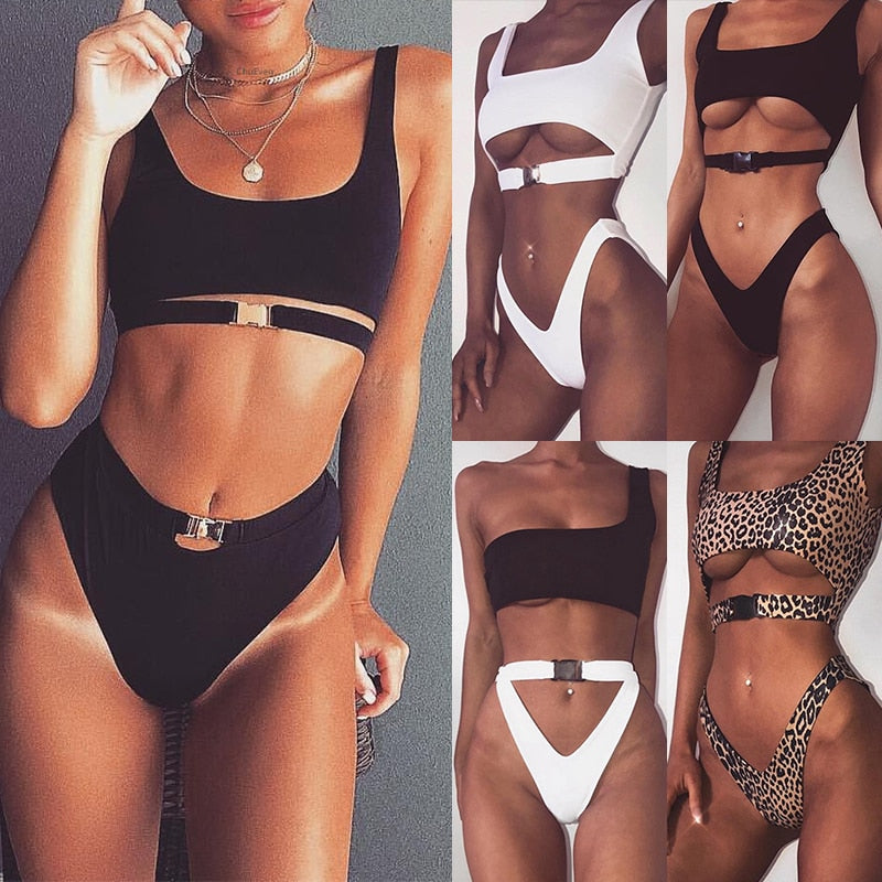 Vertvie Bikini 2019 Swimwear Women Swimsuit Sexy Bikini Set Solid Bathing Suit Brazilian Beachwear Push Up Maillot De Bain Femme - Michelie