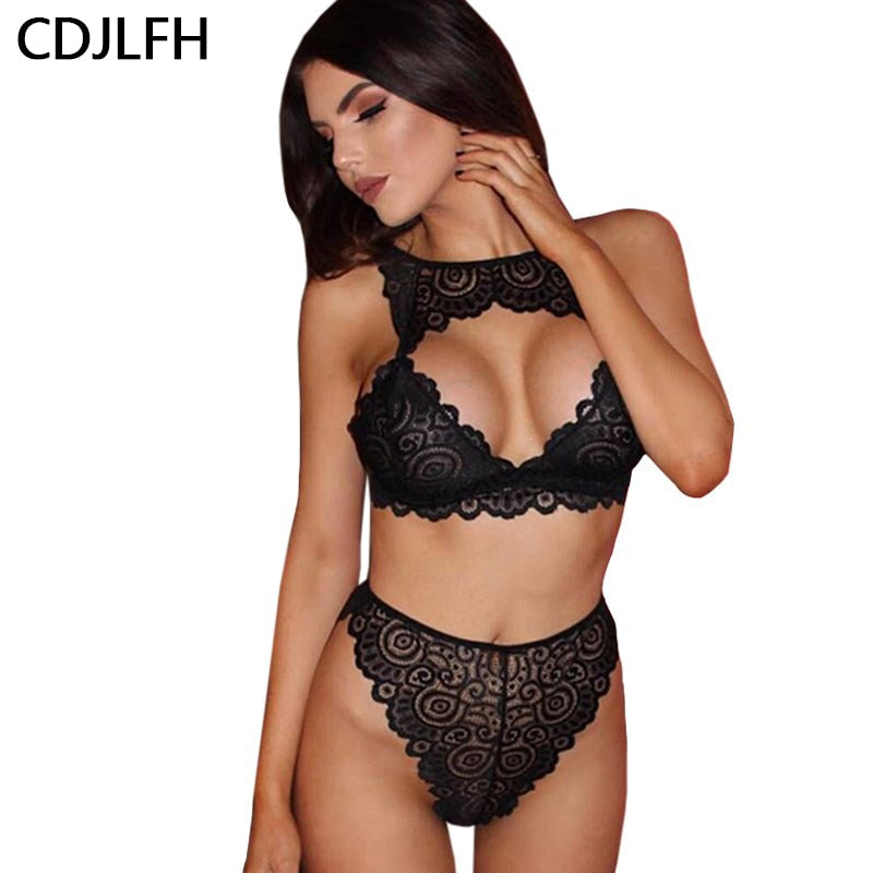 Transparent Bra And Panty Plus Size Women Sexy Lingerie Set Lace Push Up Bra Set Porno Lingerie Femme Sexy Bralette Set Lenceria - Michelie