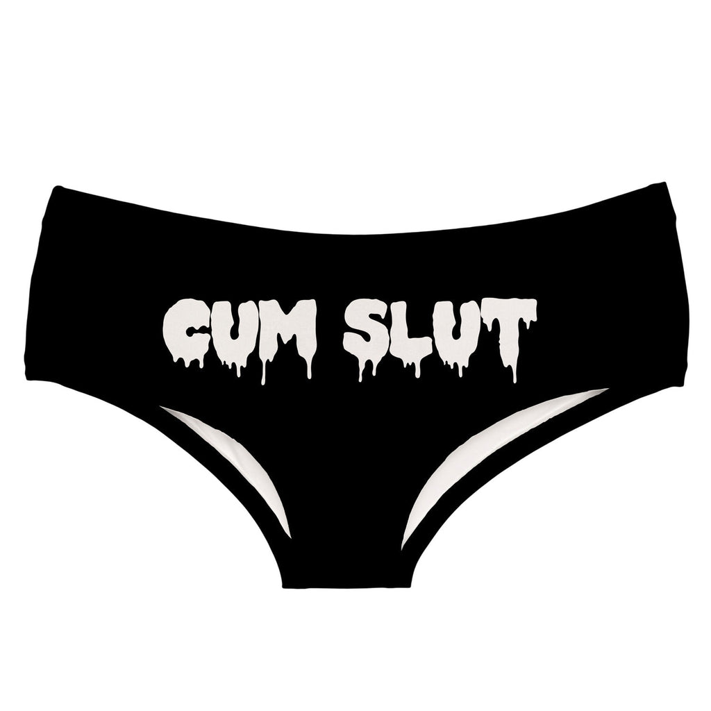 CUM SLUT Sexy World Black Funny Hot Female Lingerie Thongs Briefs Print Underwear for Women Cute Panties for Lady - Michelie