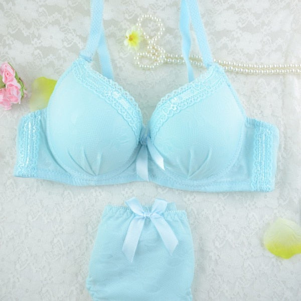 Sexy Women Underwire Bra Set Lace Push-up Underwear Brassiere Lingerie - Michelie